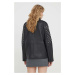 Kožená bunda Bruuns Bazaar dámská, černá barva, přechodná, oversize