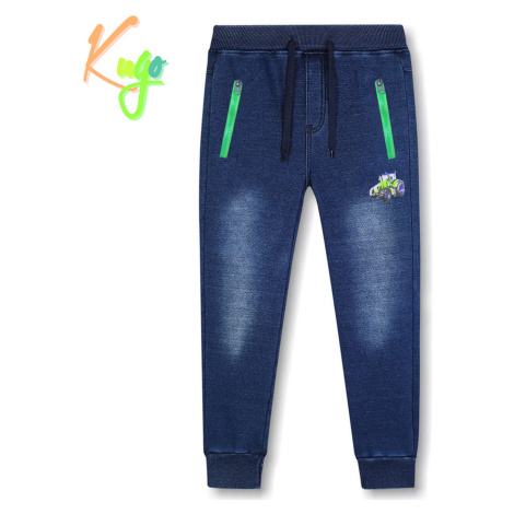Chlapecké riflové kalhoty/ tepláky, zateplené - KUGO CK0923, modrá Barva: Modrá