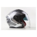 MAXX OF 878 Skútrová helma s plexi a sluneční clonou - stříbrno/bílá