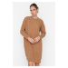 Trendyol Camel Knit Detailed Oversized Sweater Dress