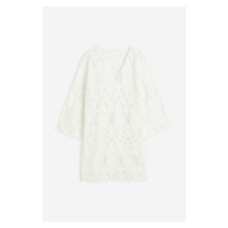 H & M - Šaty's výšivkou - bílá H&M