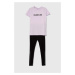 Dětské bavlněné pyžamo Calvin Klein Underwear fialová barva, s potiskem