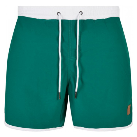 Pánské koupací kraťasy Urban Classics Retro Swimshorts - white/green