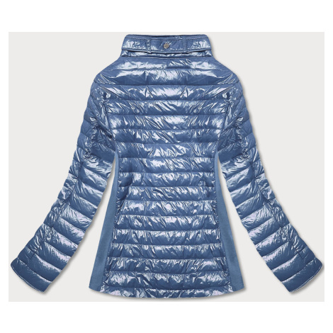 Modrá dámská lesklá bunda (7210-305) MINORITY