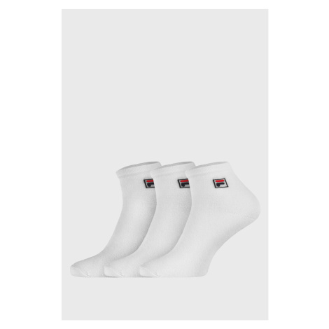 3 PACK bílých kotníkových ponožek FILA