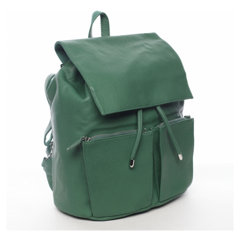 Designový dámský koženkový batoh Ilijana, zelený