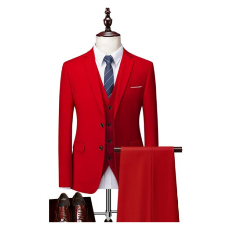 Klasický oblek tři díly s vestou jednobarevný JFC FASHION