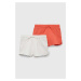 Dětské bavlněné šortky zippy 2-pack oranžová barva, hladké, nastavitelný pas