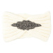 Pohodlná pletená čelenka Kokala s ozdobným prvkem, bílá