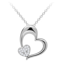 Preciosa Romantický stříbrný náhrdelník Tender Heart s kubickou zirkonií Preciosa 5334 00