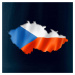 Česká vlajka v obrysu republiky - Triko s dlouhým rukávem FIT-T long sleeve