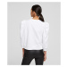 Mikina karl lagerfeld puffy sleeve logo sweatshirt bílá