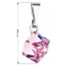 Přívěsek bižuterie se Swarovski krystaly růžová kostička 54019.3