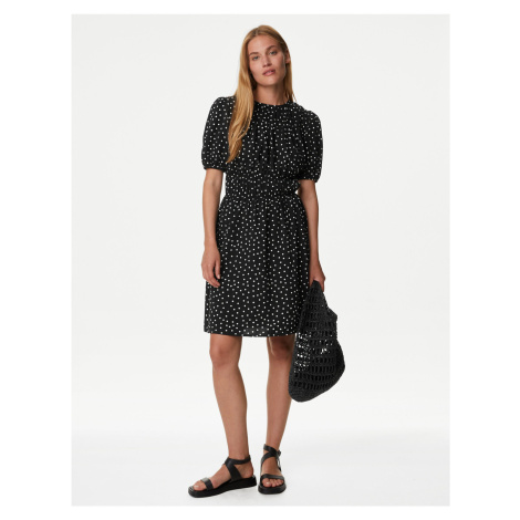 Černé dámské puntíkované šaty Marks & Spencer