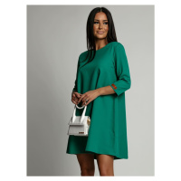 Elegantní zelené lichoběžníkové šaty