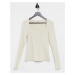& Other Stories square neck knitted top in light beige-Neutral
