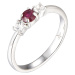 Brilio Silver Blýštivý stříbrný prsten s rubínem Precious Stone SR09003C 52 mm