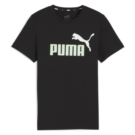 PUMA - ESS+ 2 Col Logo Tee B BAVLNĚNÉ TRIKO ČERNÉ