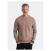 Ombre BASIC men's hoodless sweatshirt - light brown