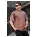 Madmext Men's Brown Oversize Fit Basic T-Shirt 6066
