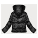 Krátká černá péřová zimní bunda (B8193-1)