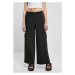 Ladies Highwaist Wide Leg Cargo Terry Pants - black