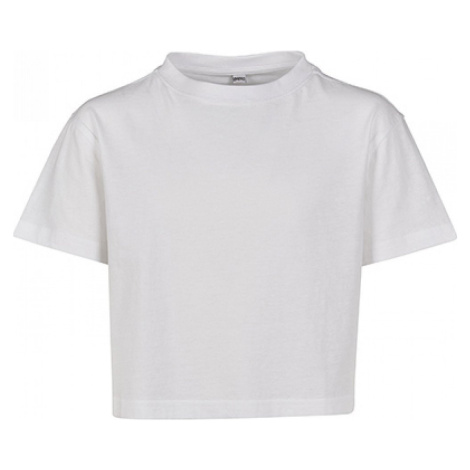 Build Your Brand Dívčí bavlněné crop top tričko do pasu
