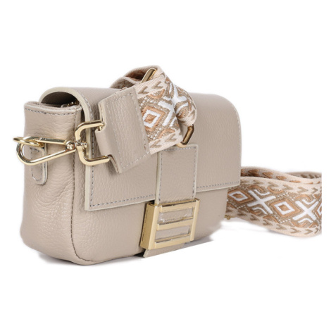 Malé dámské kožené kabelky taupe Malita