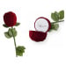 Sametová krabička růže z lásky na prsten nebo náušnice pecky IK024