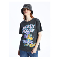 LC Waikiki Crew Neck Mickey Mouse Printed Short Sleeve Women's T-Shirt