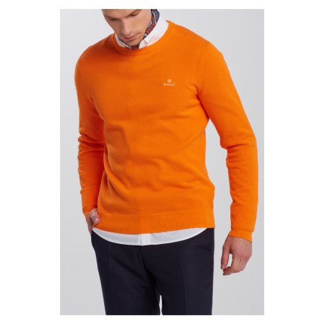 SVETR GANT COTTON PIQUE C-NECK oranžová