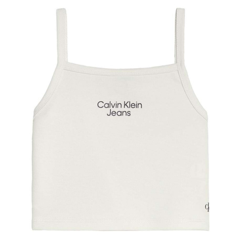 Dětský top Calvin Klein Jeans bílá barva