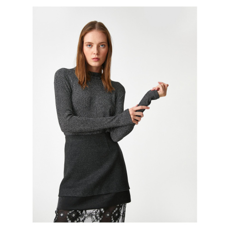 Koton Melis Ağazat X Cotton - Silvery High Neck Sweater