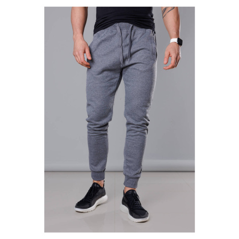 Tmavě šedé pánské teplákové kalhoty (68XW01-5) J.STYLE