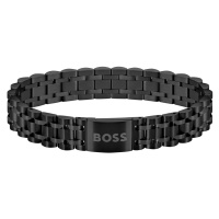 Hugo Boss Elegantní černý náramek pro muže Owan 1580646