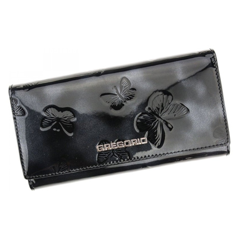 Elegantní dámská kožená peněženka s motýlkovým vzorem Chriss , černá GREGORIO