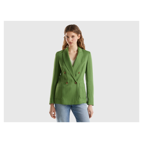 Benetton, Double-breasted Blazer In Sustainable Viscose Blend United Colors of Benetton