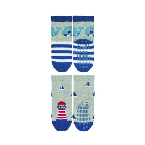 Sterntaler Ponožky ABS dvojité balení velryba a maják modrá