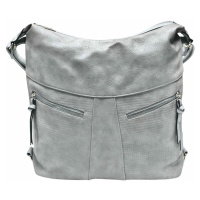 Velký světle šedý kabelko-batoh z eko kůže