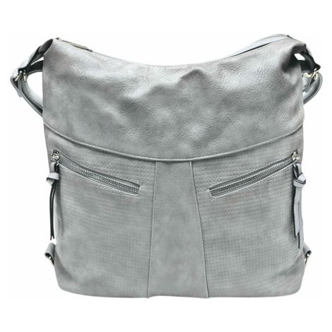 Velký světle šedý kabelko-batoh z eko kůže Crissie Tapple