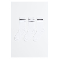 H & M - Sportovní ponožky z materiálu DryMove™ 3 páry - bílá