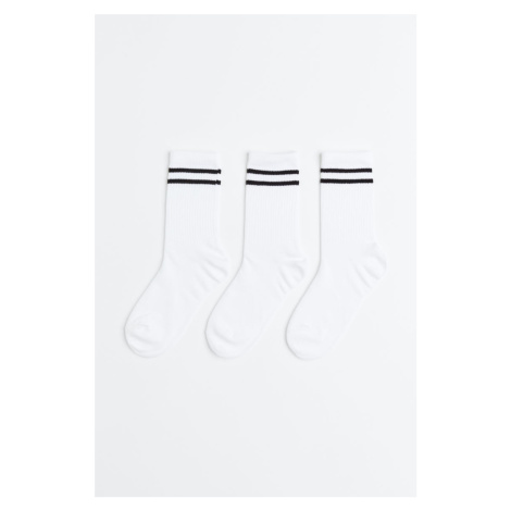 H & M - Sportovní ponožky z materiálu DryMove™ 3 páry - bílá H&M