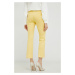 Kalhoty Weekend Max Mara dámské, žlutá barva, jednoduché, high waist
