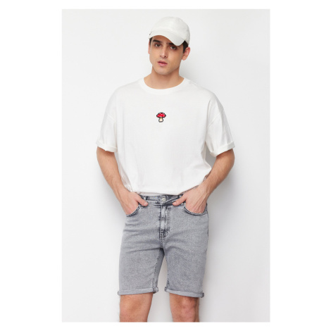 Trendyol Gray Slim Fit Collar Denim Jeans Shorts