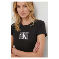 Bavlněné tričko Calvin Klein Jeans černá barva, J20J222961