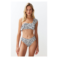 Trendyol Polka Dot High Waist Regular Bikini Bottom