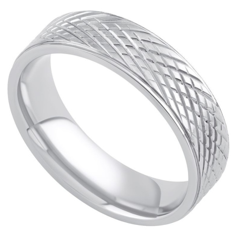 L´AMOUR Snubní prsten s rytím z oceli Silvego