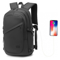 Kono voděodolný batoh s PVC potahem a USB portem 18L - černý