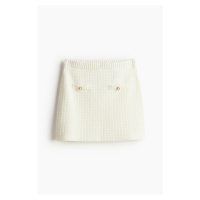 H & M - Textured-knit skirt - bílá