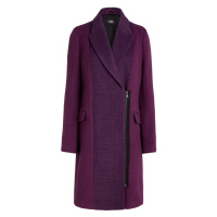 Kabát karl lagerfeld contrast panel zip coat fialová